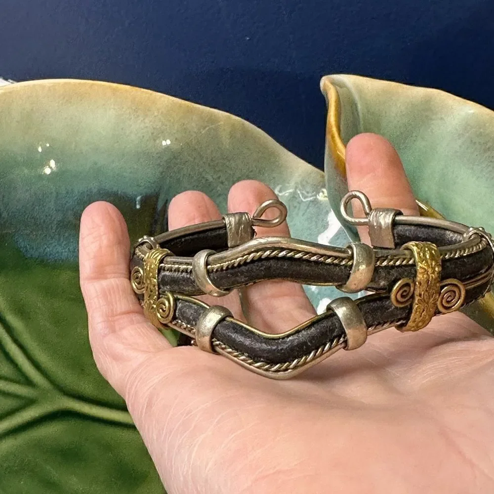 Unique vintage Bangle Bracelet Adjustable BOHO Edwardian